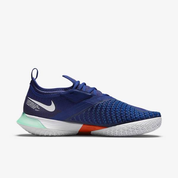 Nike NikeCourt React Vapor NXT Hard-Court Muške Tenisice Za Tenis Kraljevska Plava Plave Tirkizne Narančaste Bijele | NK942ZIV