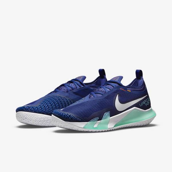 Nike NikeCourt React Vapor NXT Hard-Court Muške Tenisice Za Tenis Kraljevska Plava Plave Tirkizne Narančaste Bijele | NK942ZIV