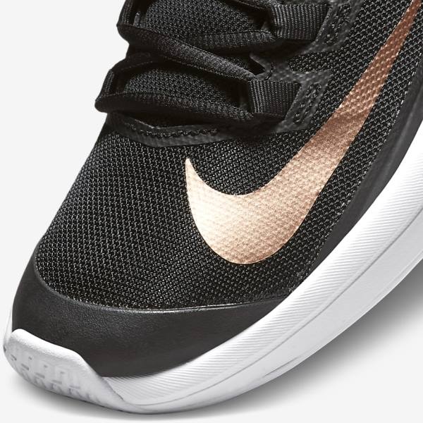 Nike NikeCourt Vapor Lite Hard-Court Ženske Tenisice Za Tenis Crne Bijele Metalne Crvene Smeđe | NK395HYW