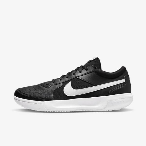 Nike NikeCourt Zoom Lite 3 Hard Court Muške Tenisice Za Tenis Crne Bijele | NK134DAP