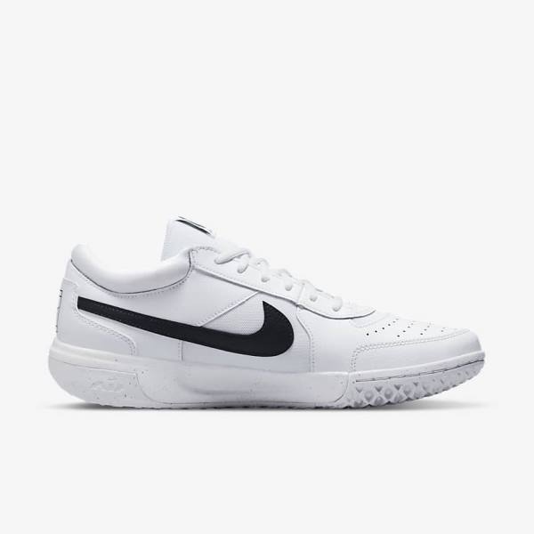 Nike NikeCourt Zoom Lite 3 Hard Court Muške Tenisice Za Tenis Bijele Crne | NK841FWP