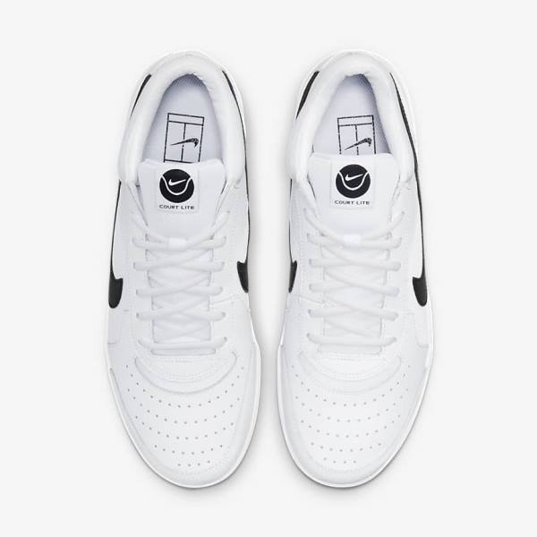 Nike NikeCourt Zoom Lite 3 Hard Court Muške Tenisice Za Tenis Bijele Crne | NK841FWP