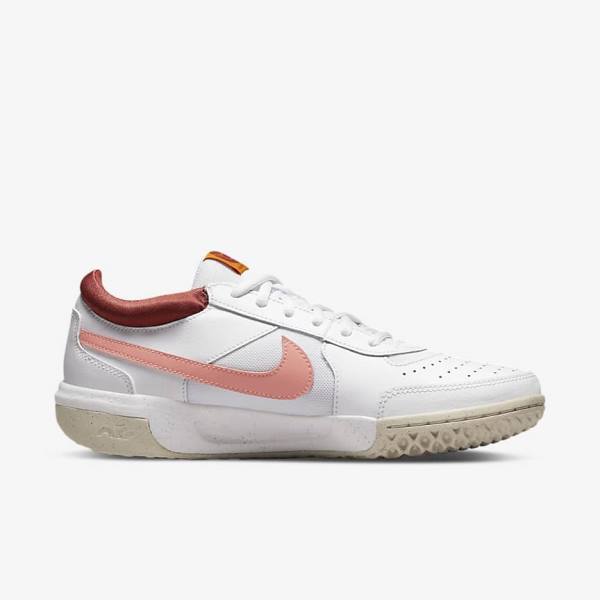 Nike NikeCourt Zoom Lite 3 Ženske Tenisice Za Tenis Bijele Crvene Bijele Svijetlo | NK185LUK