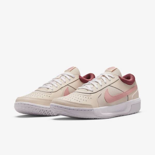 Nike NikeCourt Zoom Lite 3 Ženske Tenisice Za Tenis Bijele Crvene Koraljne | NK482YBG