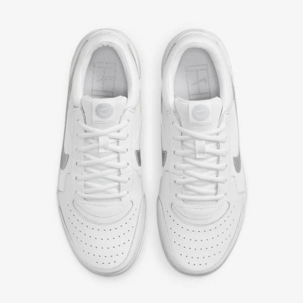 Nike NikeCourt Zoom Lite 3 Ženske Tenisice Za Tenis Bijele Metalne Srebrne | NK863RVQ