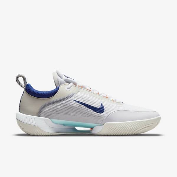 Nike NikeCourt Zoom NXT Clay Court Muške Tenisice Za Tenis Bijele Svijetlo Bež Tirkizne Kraljevska Plava Plave | NK923KUV