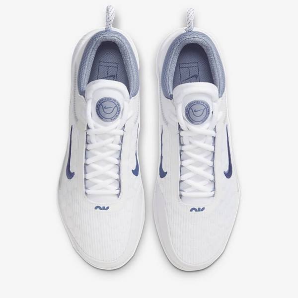 Nike NikeCourt Zoom NXT Hard Court Muške Tenisice Za Tenis Bijele Sive Tamnoplave | NK381KDH