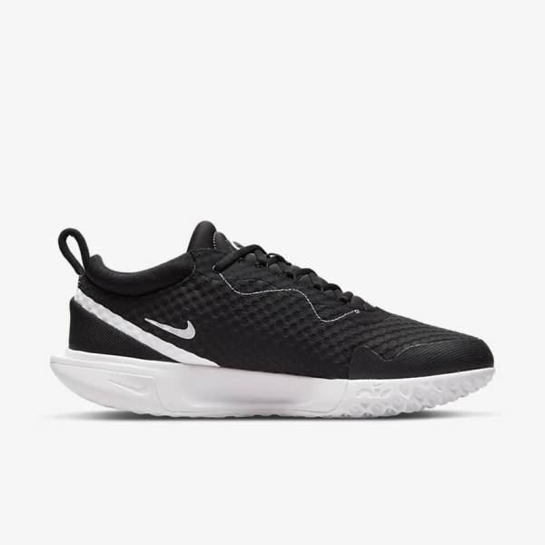 Nike NikeCourt Zoom Pro Hard Court Muške Tenisice Za Tenis Crne Bijele | NK517VUH