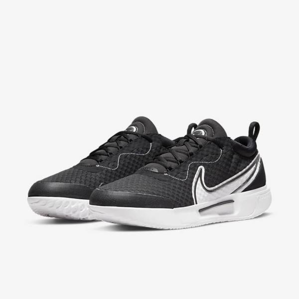 Nike NikeCourt Zoom Pro Hard Court Muške Tenisice Za Tenis Crne Bijele | NK517VUH