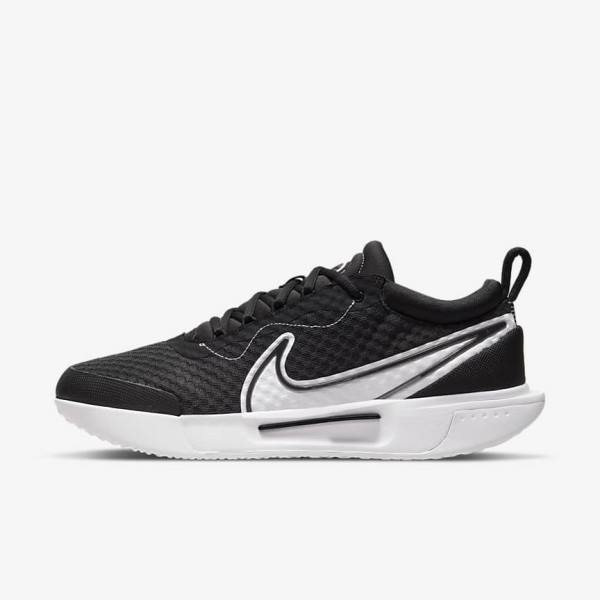 Nike NikeCourt Zoom Pro Hard Court Muške Tenisice Za Tenis Crne Bijele | NK517VUH