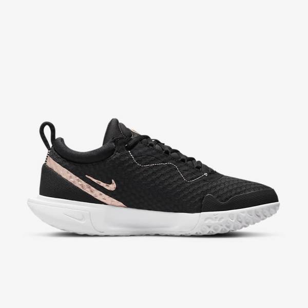 Nike NikeCourt Zoom Pro Hard Court Ženske Tenisice Za Tenis Crne Bijele Metalne Crvene Smeđe | NK597QVD