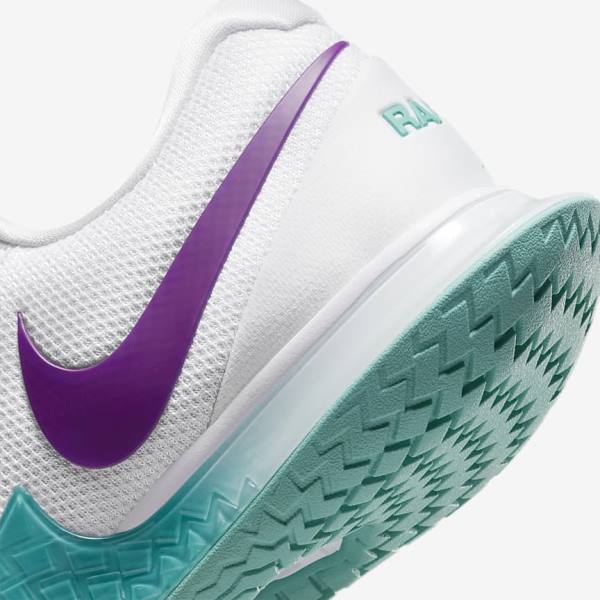 Nike NikeCourt Zoom Vapor Cage 4 Rafa Hard Court Muške Tenisice Za Tenis Bijele Tirkizne Crvene Ljubičaste | NK345BHW