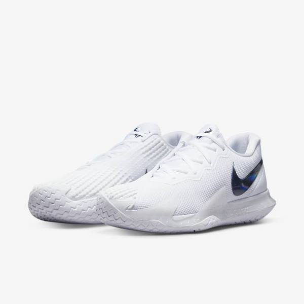 Nike NikeCourt Zoom Vapor Cage 4 Rafa Hard Court Muške Tenisice Za Tenis Bijele Crne | NK631JUZ