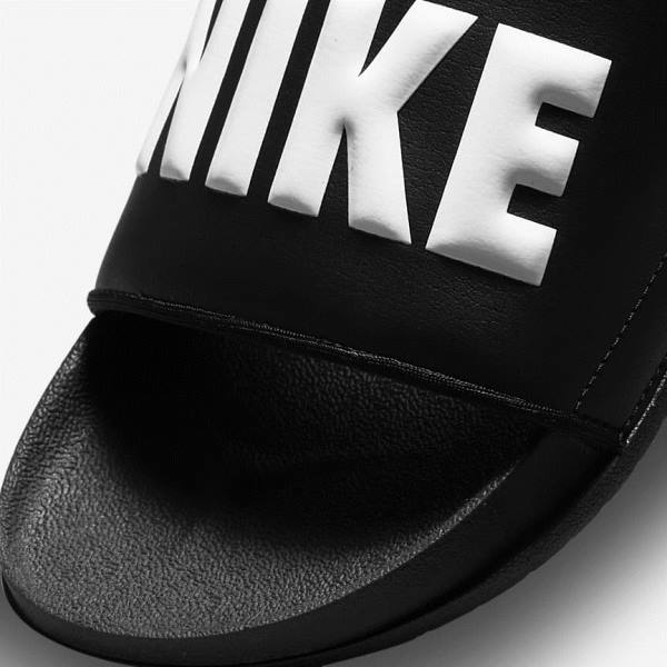 Nike Offcourt Ženske Natikače Crne Bijele | NK436MAQ