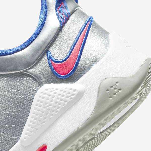 Nike PG 5 Muške Tenisice za košarku Metalne Srebrne Kraljevska Plava Crvene | NK836IQB