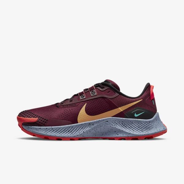 Nike Pegasus Trail 3 Trail Muške Tenisice Za Trčanje Crne Svijetlo Crvene Smeđe | NK281AVT