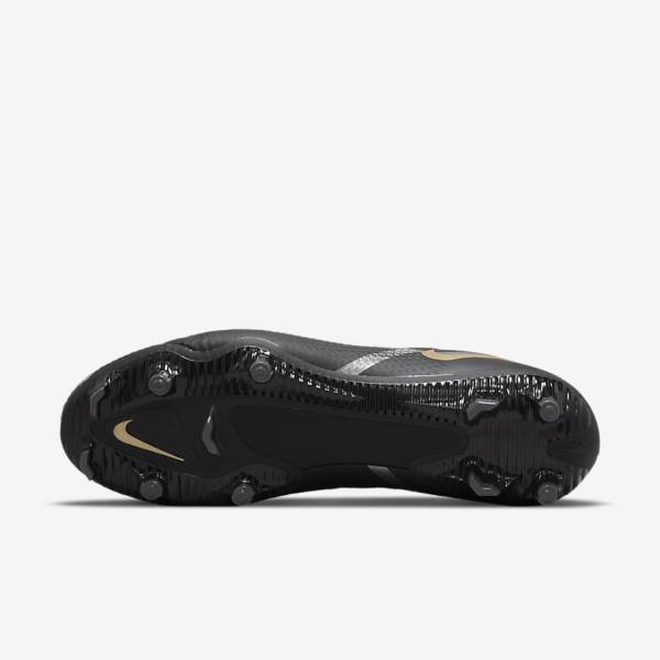 Nike Phantom GT2 Academy MG Multi-Ground Muške Tenisice Za Nogomet Crne Metalne Zlatne Tamno Sive Metalne Tamno Sive | NK412CEB