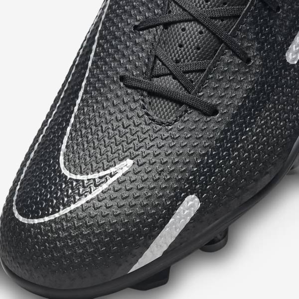 Nike Phantom GT2 Club MG Multi-Ground Muške Tenisice Za Nogomet Crne Tamno Sive Metalne Srebrne | NK083JOC