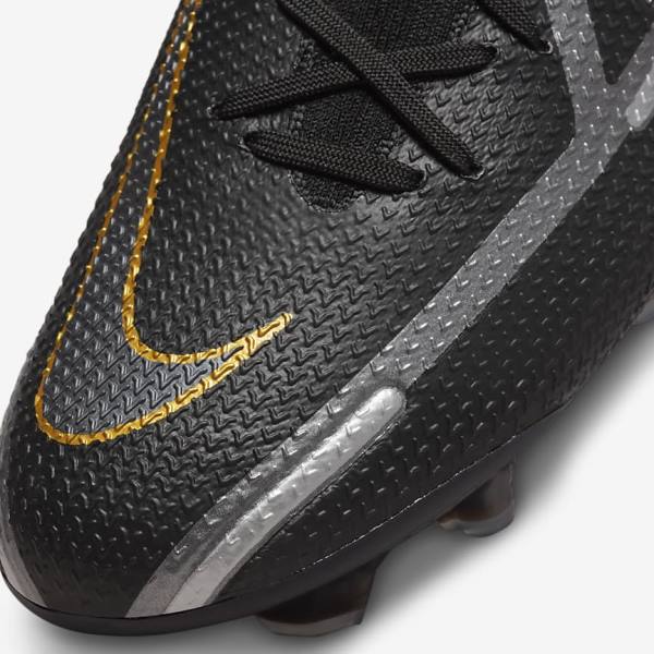 Nike Phantom GT2 Dynamic Fit Elite FG Firm-Ground Ženske Tenisice Za Nogomet Crne Metalne Zlatne Metalne Srebrne Metalne Tamno Sive | NK078PVU