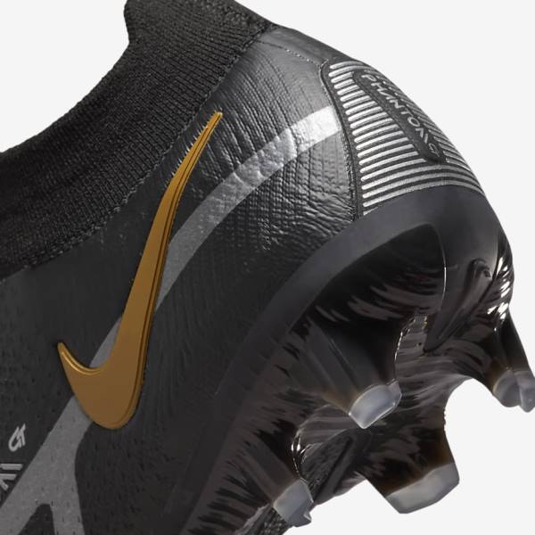 Nike Phantom GT2 Dynamic Fit Elite FG Firm-Ground Ženske Tenisice Za Nogomet Crne Metalne Zlatne Metalne Srebrne Metalne Tamno Sive | NK078PVU