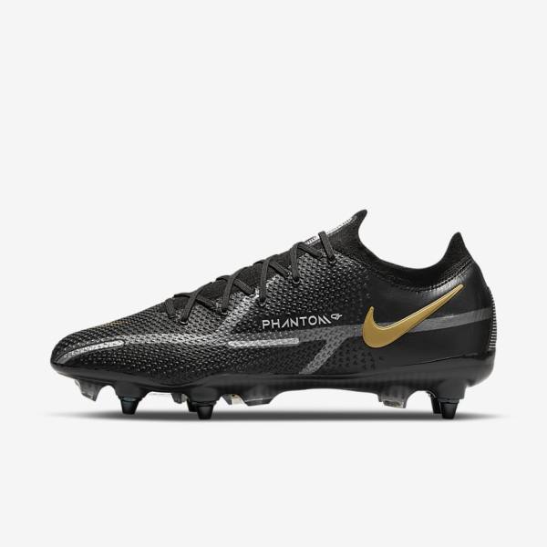 Nike Phantom GT2 Elite SG-Pro AC Soft-Ground Ženske Tenisice Za Nogomet Crne Metalne Zlatne Metalne Srebrne Metalne Tamno Sive | NK470IKQ