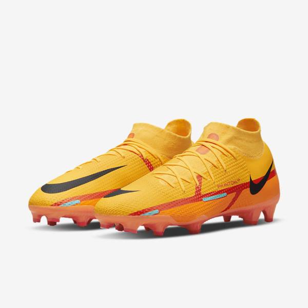 Nike Phantom GT2 Pro Dynamic Fit FG Firm-Ground Muške Tenisice Za Nogomet Narančaste Svijetlo Crvene Crne | NK046AYM