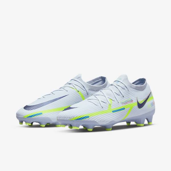 Nike Phantom GT2 Pro FG Firm-Ground Ženske Tenisice Za Nogomet Sive Svijetlo Plave | NK768FQP