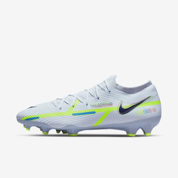 Nike Phantom GT2 Pro FG Firm-Ground Ženske Tenisice Za Nogomet Sive Svijetlo Plave | NK768FQP