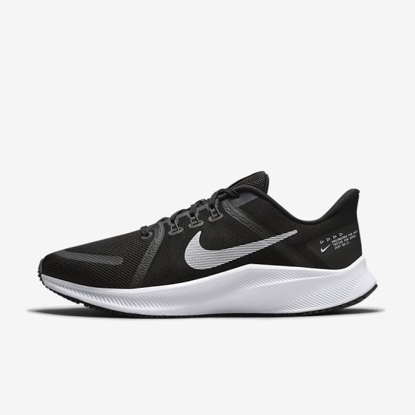 Nike Quest 4 Road Muške Tenisice Za Trčanje Crne Tamno Sive Bijele | NK381BVE