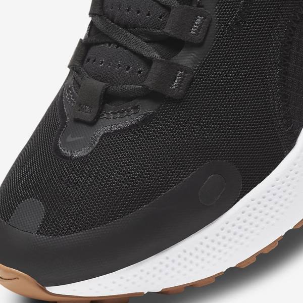 Nike React Escape Run Road Ženske Tenisice Za Trčanje Crne Tamno Sive Bijele Crne | NK540HAW