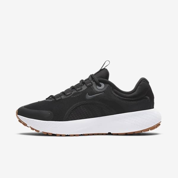 Nike React Escape Run Road Ženske Tenisice Za Trčanje Crne Tamno Sive Bijele Crne | NK540HAW