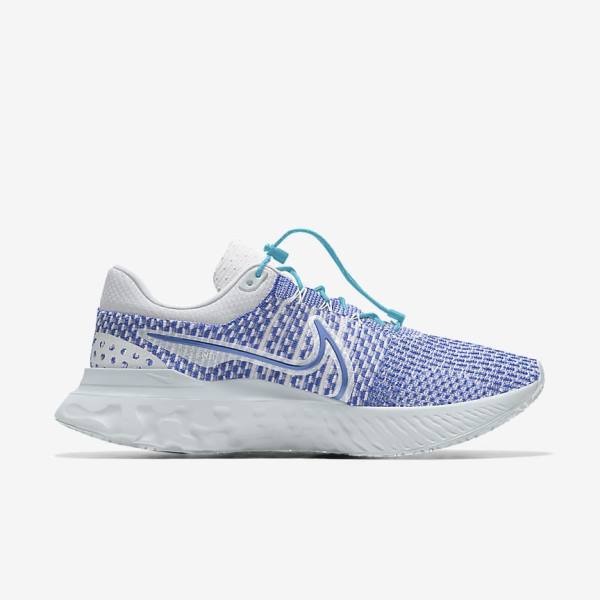 Nike React Infinity Run 3 By You Custom Road Ženske Tenisice Za Trčanje Bijele Plave Bijele | NK024YMW