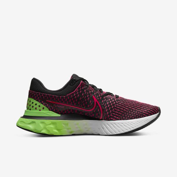 Nike React Infinity Run Flyknit 3 Road Muške Tenisice Za Trčanje Crne Zelene Crvene | NK659EMA