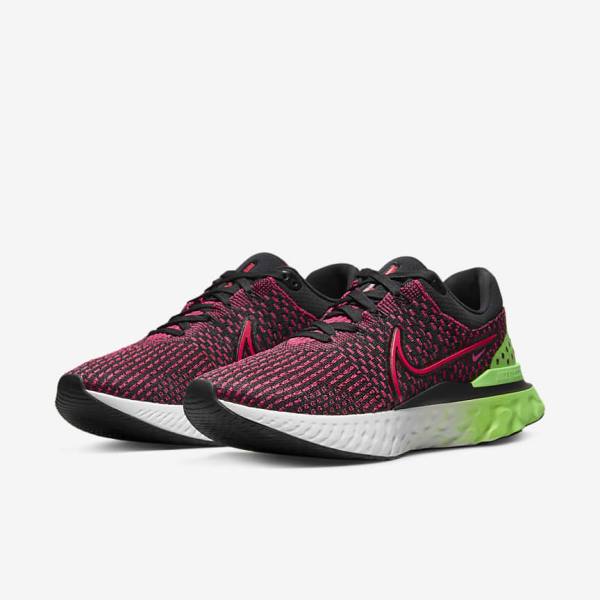 Nike React Infinity Run Flyknit 3 Road Muške Tenisice Za Trčanje Crne Zelene Crvene | NK659EMA