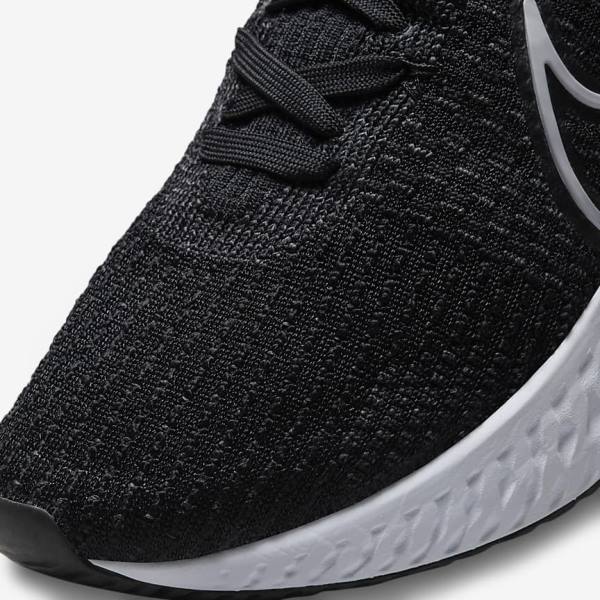 Nike React Infinity Run Flyknit 3 Road Muške Tenisice Za Trčanje Crne Bijele | NK693LCY