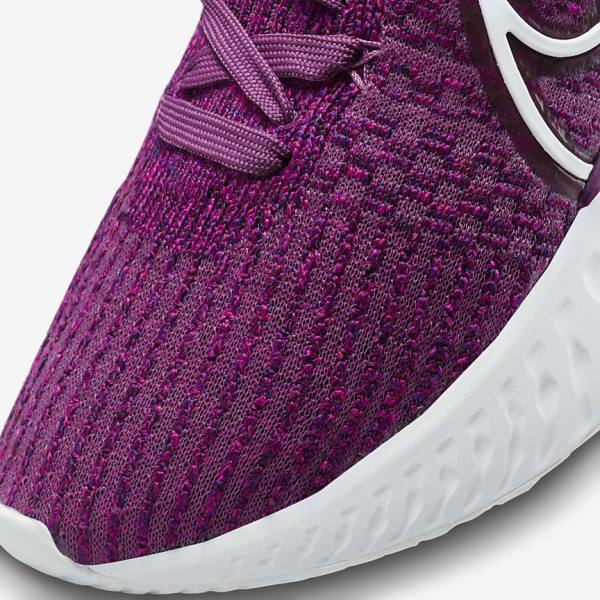 Nike React Infinity Run Flyknit 3 Road Ženske Tenisice Za Trčanje Svijetlo Bordo Roze Bijele | NK298PMR