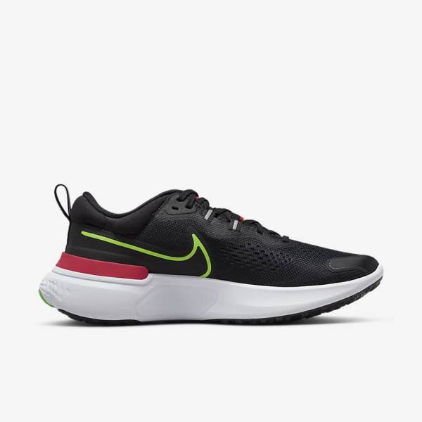 Nike React Miler 2 Road Muške Tenisice Za Trčanje Crne Crvene Bijele Zelene | NK432HPY