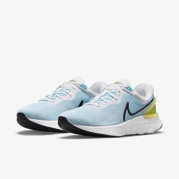 Nike React Miler 3 Road Muške Tenisice Za Trčanje Bijele Plave Crne | NK592MLW