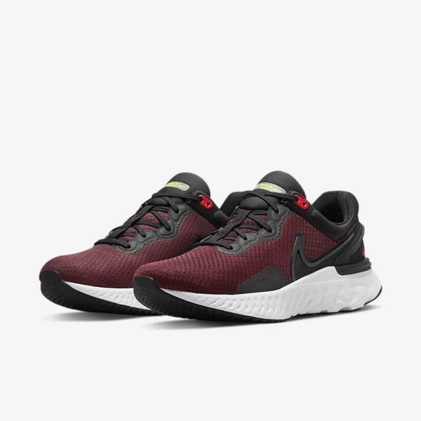 Nike React Miler 3 Road Muške Tenisice Za Trčanje Crne Crvene Bijele | NK965SQU