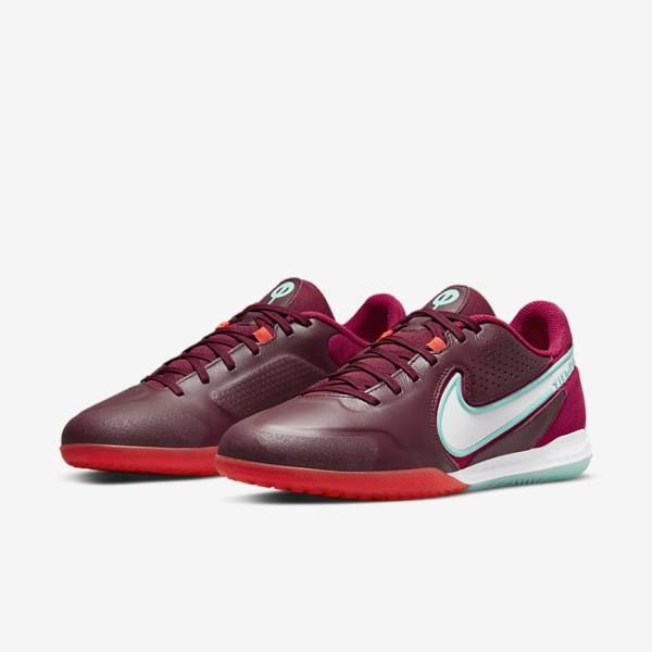 Nike React Tiempo Legend 9 Pro IC Indoor-Court Ženske Tenisice Za Nogomet Crvene Svijetlo Crvene Bijele | NK405BON