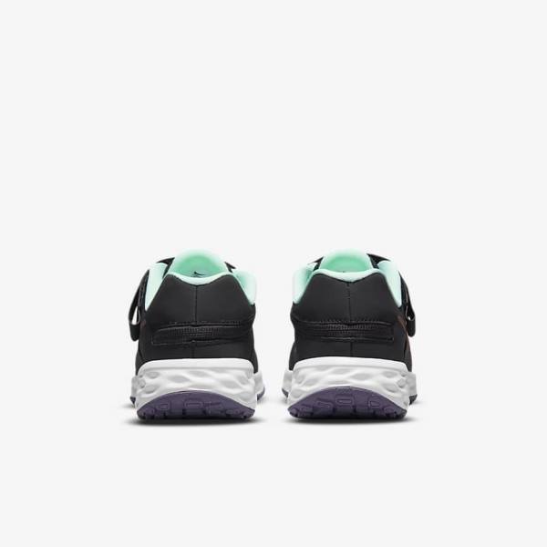 Nike Revolution 6 FlyEase Older Easy On-Off Road Dječje Tenisice Za Trčanje Crne Menta Ljubičaste Metalne Crvene Smeđe | NK654RZA