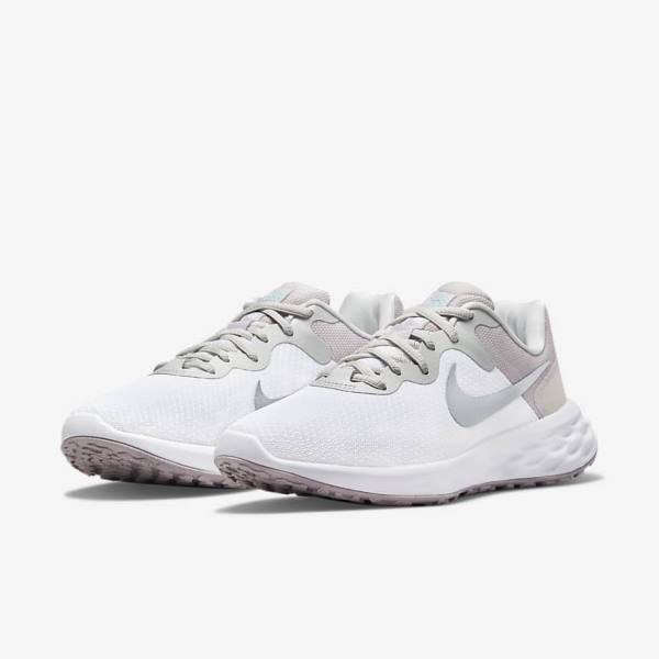 Nike Revolution 6 Next Nature Premium Road Ženske Tenisice Za Trčanje Bijele Sive | NK962JOC