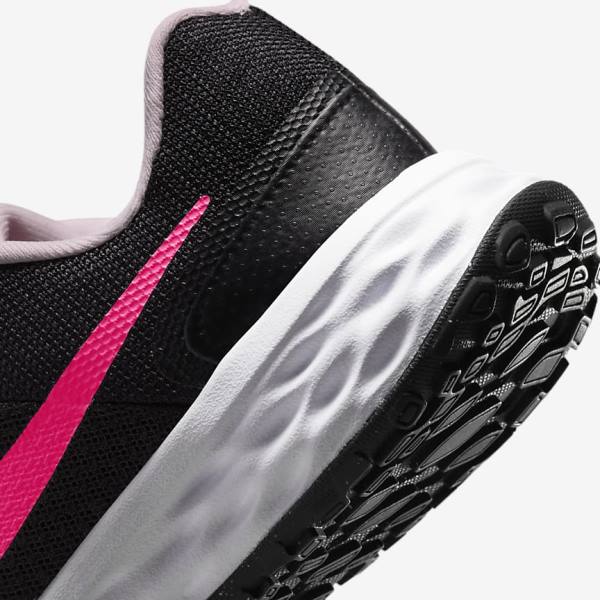 Nike Revolution 6 Older Road Dječje Tenisice Za Trčanje Crne Roze | NK102KPD