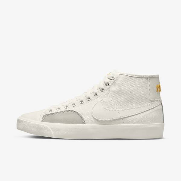 Nike SB BLZR Court Mid Premium Muške Skate Tenisice Bijele | NK468FJT