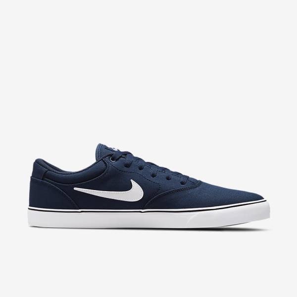 Nike SB Chron 2 Canvas Muške Skate Tenisice Tamnoplave Tamnoplave Crne Bijele | NK875ARZ