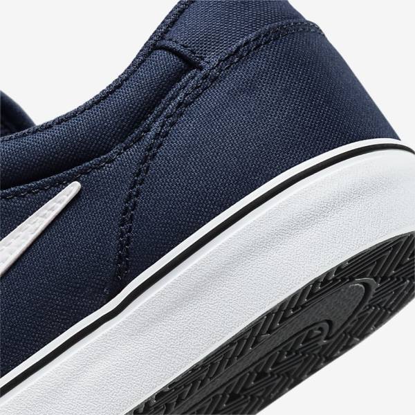 Nike SB Chron 2 Canvas Muške Skate Tenisice Tamnoplave Tamnoplave Crne Bijele | NK875ARZ