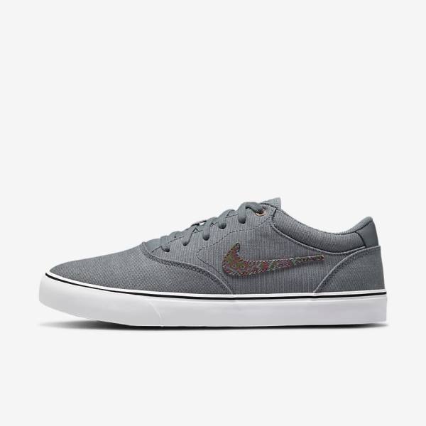 Nike SB Chron 2 Canvas Premium Muške Skate Tenisice Sive Bijele | NK127WMF