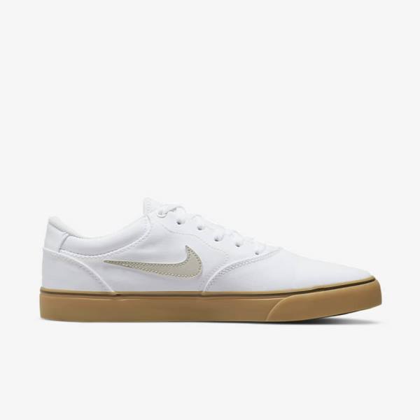 Nike SB Chron 2 Canvas Ženske Skate Tenisice Bijele Svijetlo Smeđe Svijetlo Bež | NK037ZQU