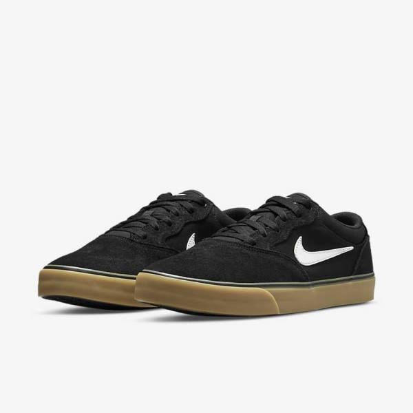 Nike SB Chron 2 Muške Skate Tenisice Crne Svijetlo Smeđe Bijele | NK468QMS