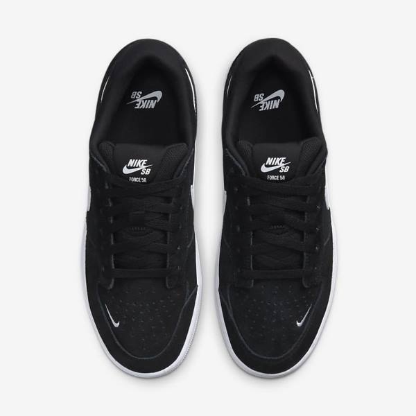 Nike SB Force 58 Muške Skate Tenisice Crne Bijele | NK064IET